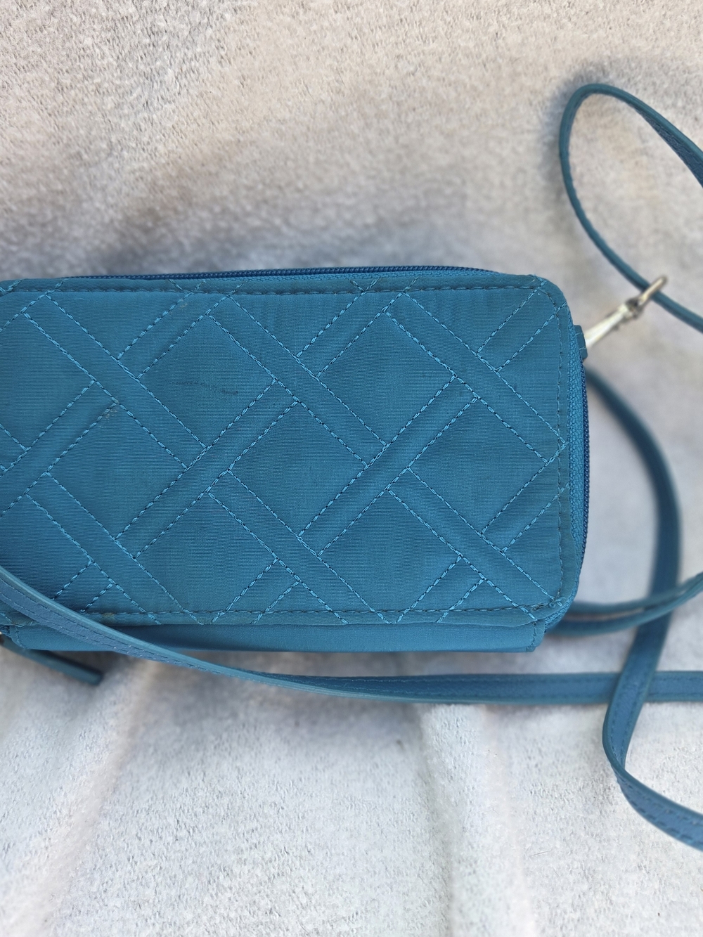 Vera Bradley Teal Quilted Crossbody Wallet Bag